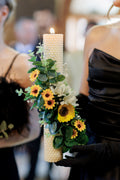 Lumânări de nuntă pentru ceremonia religioasă – flori criogenate &amp; și artificiale